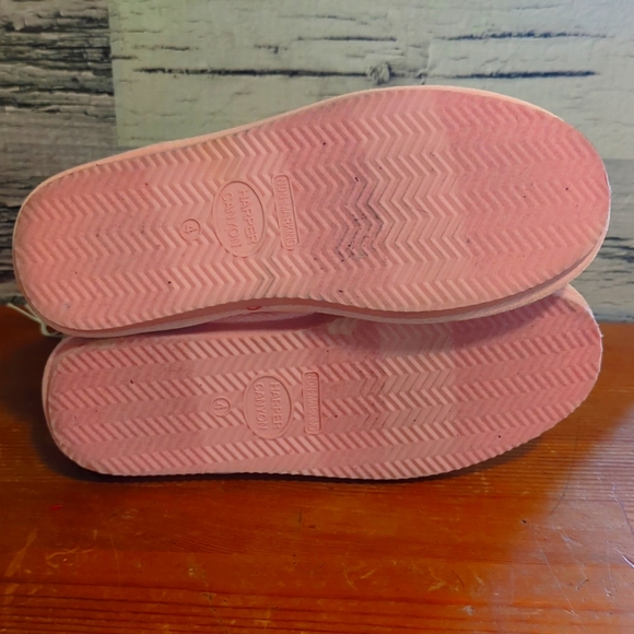 Harper Canyon Girls Pink Silver Pull On Faux Fur Lined Boots - Picture 4 of 6